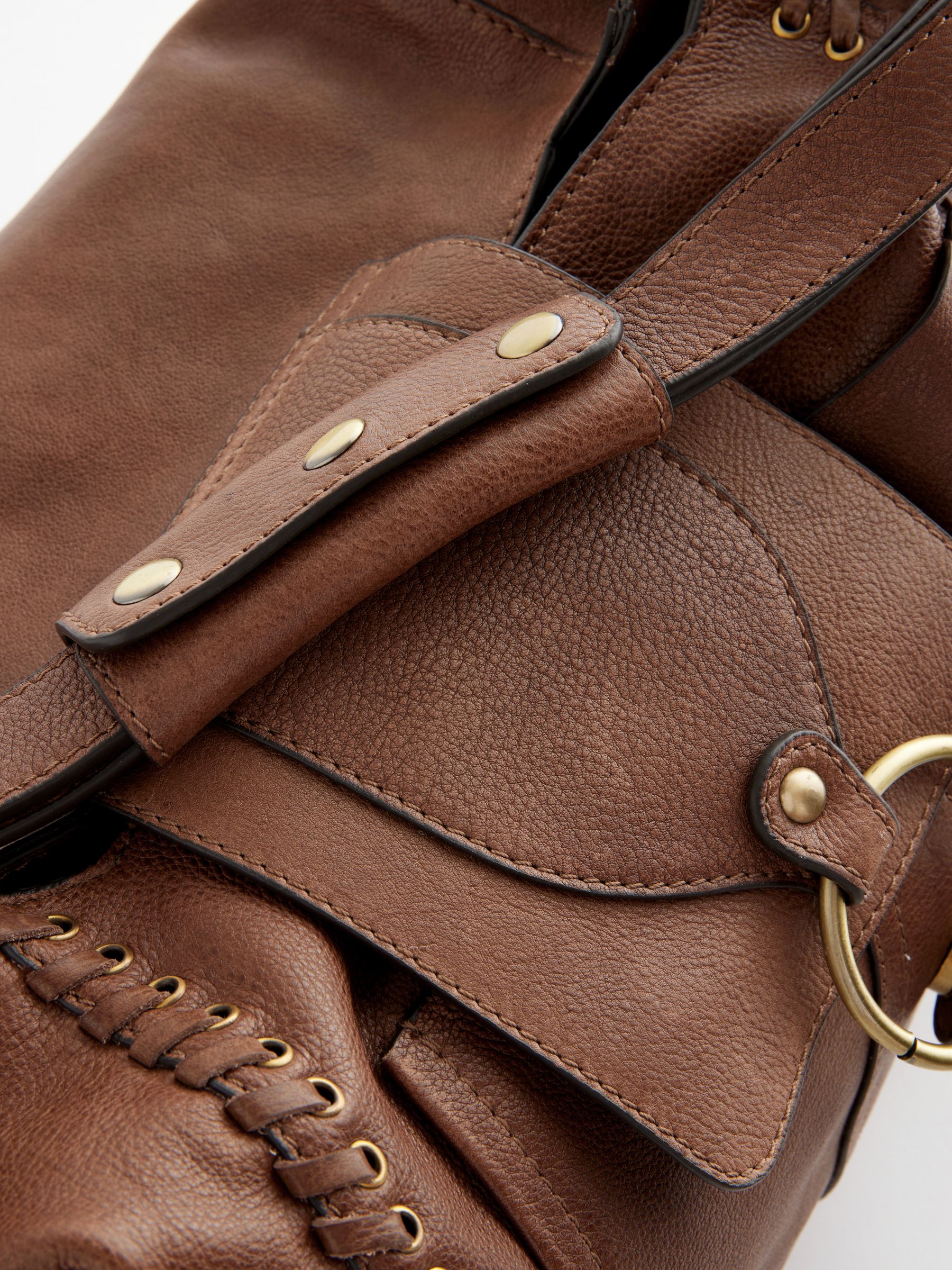 Buy Tan Brown Leather Whipstitch Shoulder Bag from Next Ireland