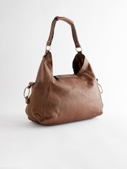 Tan Brown Leather Whipstitch Shoulder Bag - Image 7 of 11