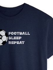 Personalised Football Sleep Repeat T-Shirt by Stitch Style - Image 3 of 5