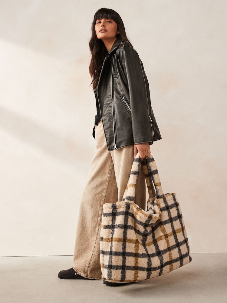 Check Borg Shopper Bag - Image 1 of 8