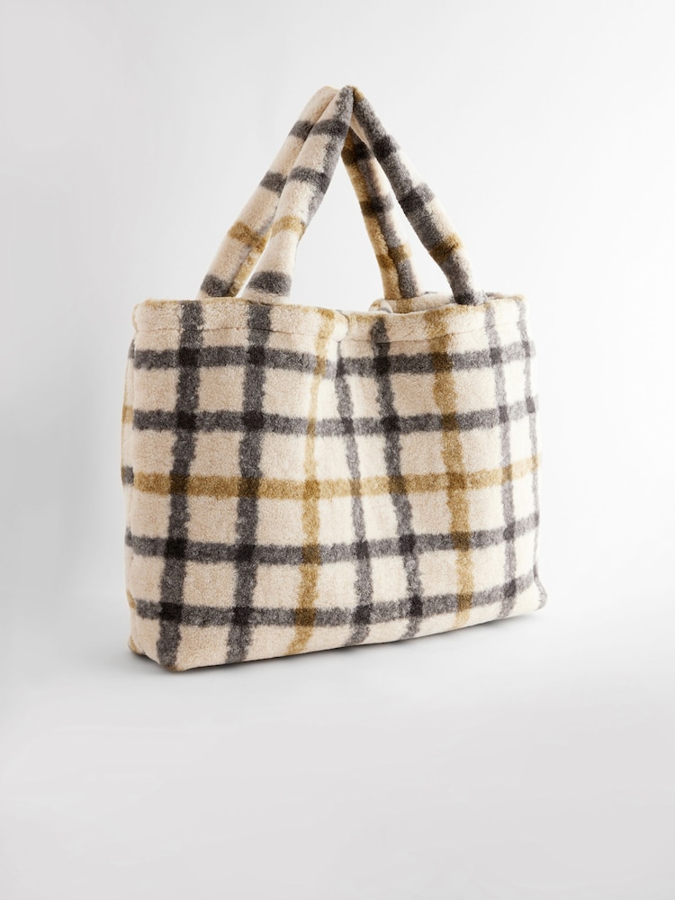 Check Borg Shopper Bag - Image 3 of 8
