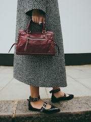 Red Biker Washed Mini Handheld Bag - Image 1 of 10