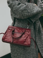 Red Biker Washed Mini Handheld Bag - Image 5 of 10