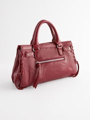 Red Biker Washed Mini Handheld Bag - Image 6 of 10