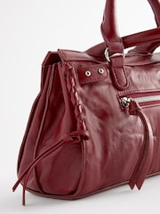 Red Biker Washed Mini Handheld Bag - Image 8 of 10