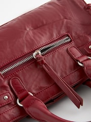 Red Biker Washed Mini Handheld Bag - Image 9 of 10
