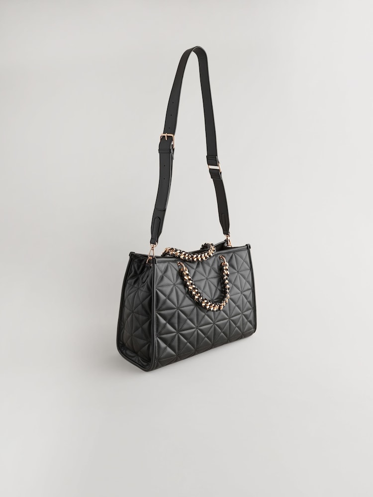 Negro - Bolso tote acolchado - Imagen 1 de 1