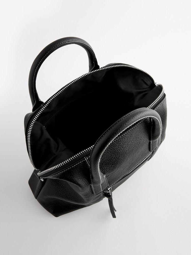 Black Handheld Shopper Bag - Image 9 of 9