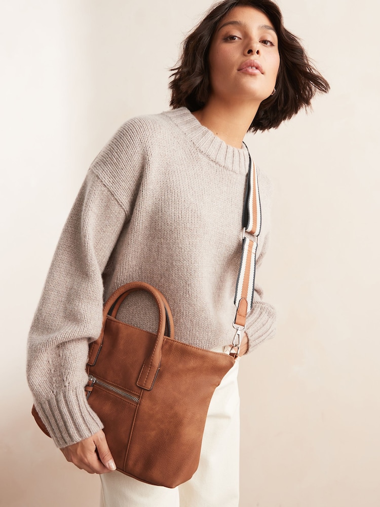 Tan Brown Handheld Shopper Bag - Image 1 of 7