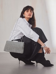 Silver Sparkle Frame Clutch - Image 2 of 10