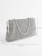 Silver Sparkle Frame Clutch - Image 4 of 10