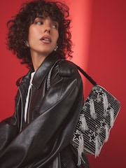 Black Velvet Star Shoulder Bag - Image 3 of 5