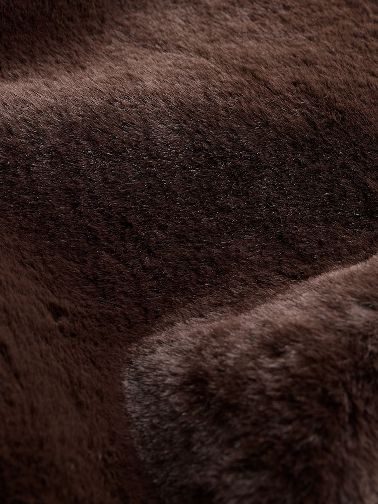 Brown Faux Fur Oversized Clutch Bag - Image 5 of 5