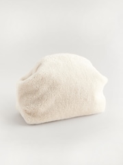 White Faux Fur Oversized Clutch Bag - Image 5 of 9