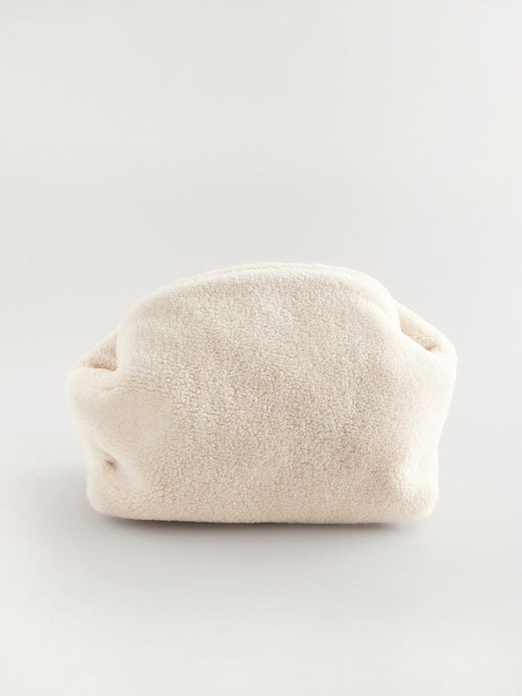 White Faux Fur Oversized Clutch Bag - Image 6 of 9