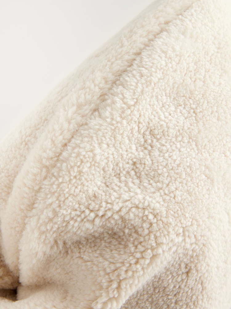 White Faux Fur Oversized Clutch Bag - Image 9 of 9