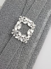 Silver Sparkle Brooch Clutch Bag - Image 5 of 6
