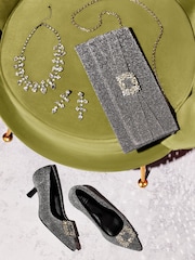 Silver Sparkle Brooch Clutch Bag - Image 6 of 6