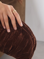 Mink Brown Velvet Clutch Bag - Image 3 of 10