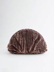 Mink Brown Velvet Clutch Bag - Image 8 of 10