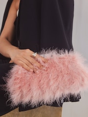 Pink - Handtasche mit Federdesign - Bild 4 von 10