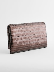 Schokoladenbraun/Pailletten - Clutch-Tasche mit abnehmbarer Umhängekette - Bild 2 von 5