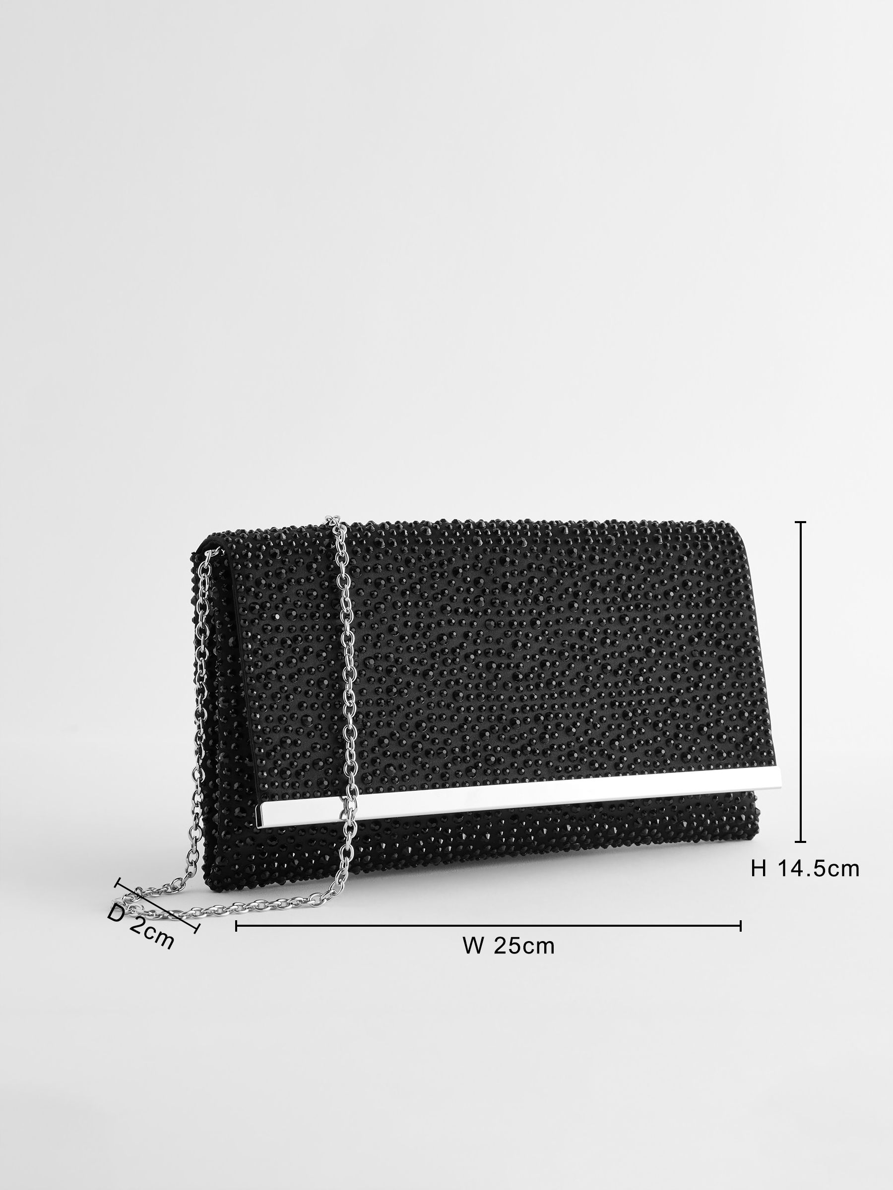 Buy Black Sparkle Clutch Bag With Detachable Cross Body Chain from Next Ireland