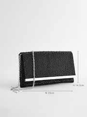 Schwarz, Glitzer - Clutch-Tasche mit abnehmbarer Umhängekette - Bild 4 von 9
