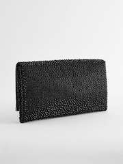Schwarz, Glitzer - Clutch-Tasche mit abnehmbarer Umhängekette - Bild 6 von 9