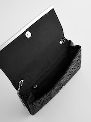Schwarz, Glitzer - Clutch-Tasche mit abnehmbarer Umhängekette - Bild 9 von 9