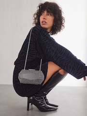 Silver Boxy Clutch Bag - Image 3 of 10