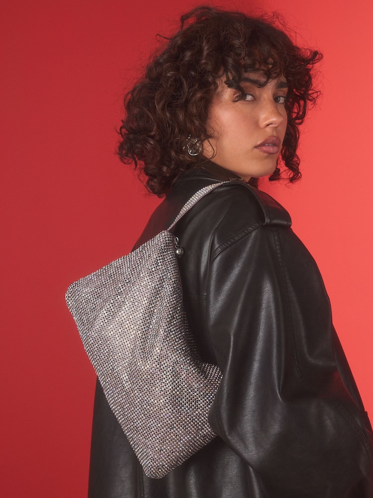 Silver Sparkle Wristlet Bag - Image 1 of 10