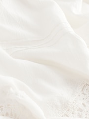 White Embroidered Maxi 100% Cotton Kaftan - Image 9 of 9