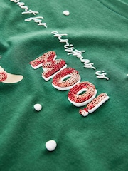 Green Christmas Hamish The Cow Cap Sleeve 100% Cotton T-Shirt - Image 7 of 7