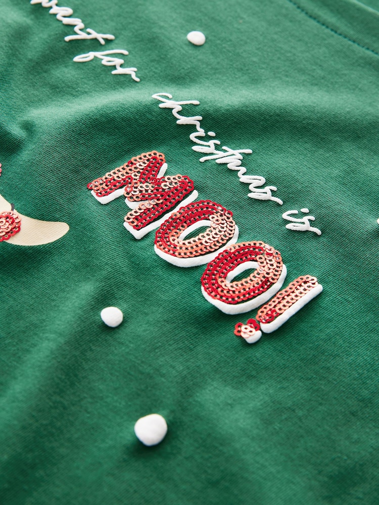 Green Christmas Hamish The Cow Cap Sleeve 100% Cotton T-Shirt - Image 7 of 7 Green Christmas Hamish The Cow Cap Sleeve 100% Cotton T-Shirt - Image 7 of 7