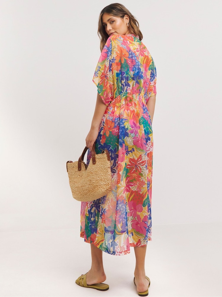 Figleaves Pink Frida Maxi Beach Kaftan - Image 2 of 4
