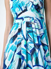 Roman Blue Abstract Print V-Neck Maxi Dress - Image 5 of 5
