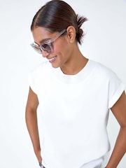 Roman White Plain Stretch Jersey T-Shirt - Image 1 of 5