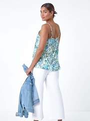 Roman Aztec Print Pleat Front Cami Top - Imagen 3 de 4
