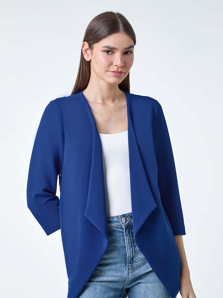 Roman Blue Lace Back Waterfall Jacket - Image 2 of 5