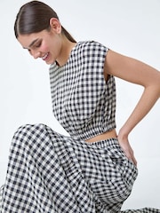 Blusa texturizada com estampa Roman Gingham Check Print - Imagem 2 de 5