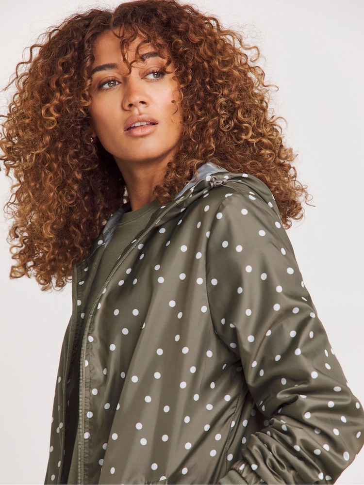 JD Williams Khaki Polka Dot Packaway Jacket - Image 4 of 4