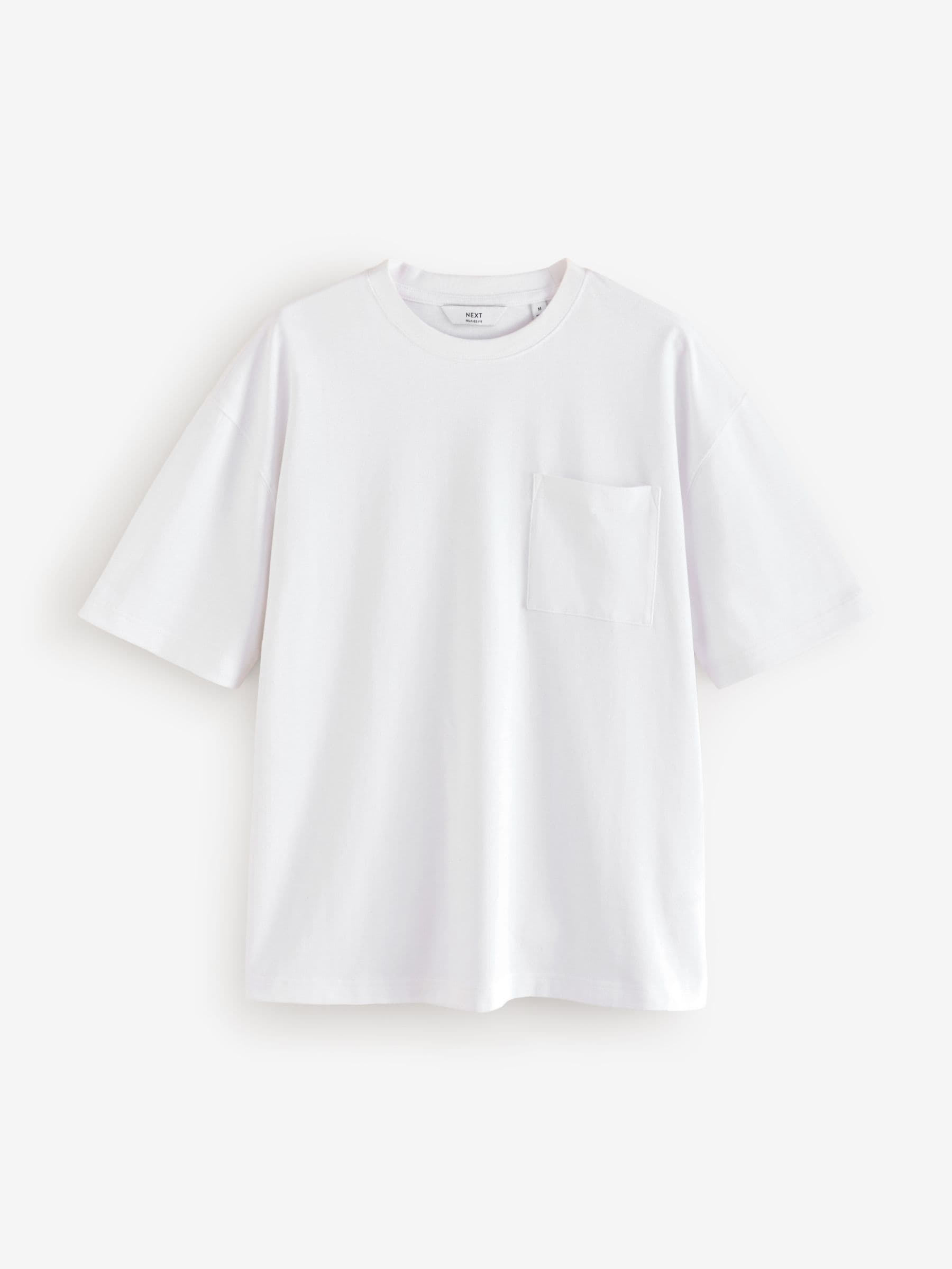 Buy White Relaxed Fit Supersoft Heavyweight Pocket 100% Cotton T-Shirt from  Next USA