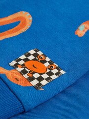 Monsoon Blue Snakes Print Ribbed 100% Cottton Sweatshirt - Image 3 of 3
