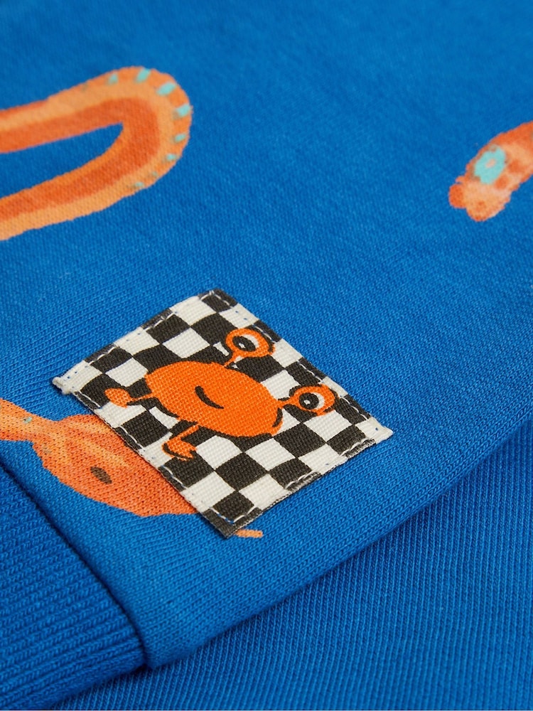 Monsoon Blue Snakes Print Ribbed 100% Cottton Sweatshirt - Image 3 of 3