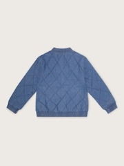 Monsoon Blue Denim Quilted Bomber Jacket - Image 2 of 3