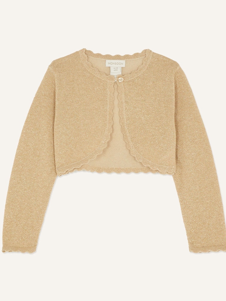 Monsoon Gold Baby Niamh 100% Cotton Cardigan - Image 1 of 1 Monsoon Gold Baby Niamh 100% Cotton Cardigan - Image 1 of 1