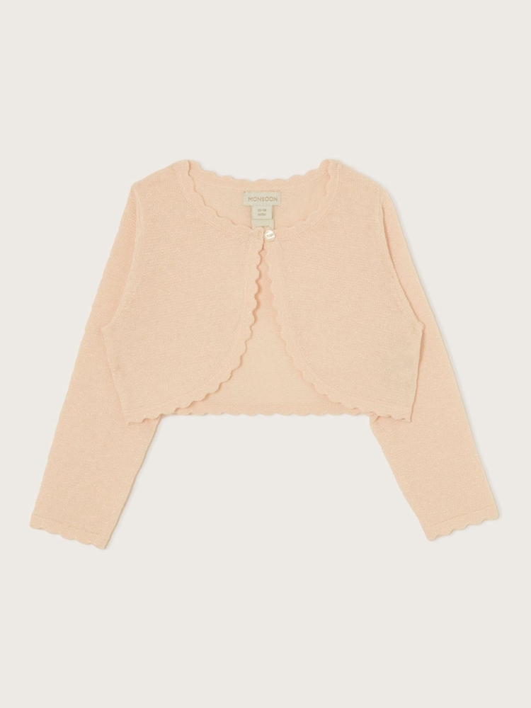 Monsoon Pink Baby Niamh 100% Cotton Cardigan - Image 1 of 3 Monsoon Pink Baby Niamh 100% Cotton Cardigan - Image 1 of 3