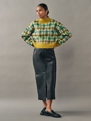 Green Yellow Soft Touch Brushed Knit Jumper with Wool - Image 3 of 7