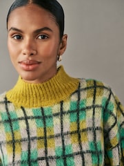 Green Yellow Soft Touch Brushed Knit Jumper with Wool - Image 4 of 7